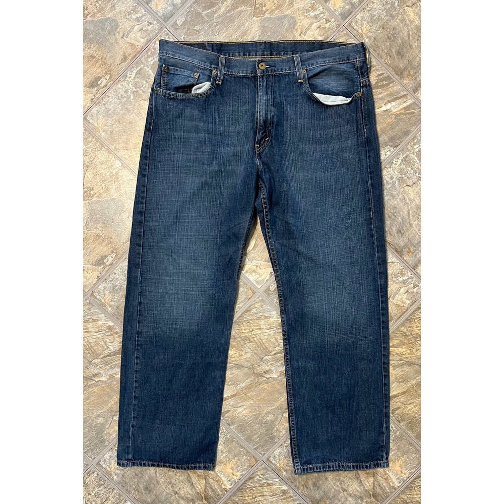 Levis 569 Loose Straight Jeans Mens 38x32 Dark Blue Relaxed Denim - Picture 1 of 8